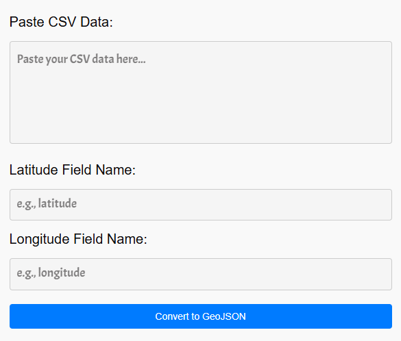 Convert CSV to GeoJSON