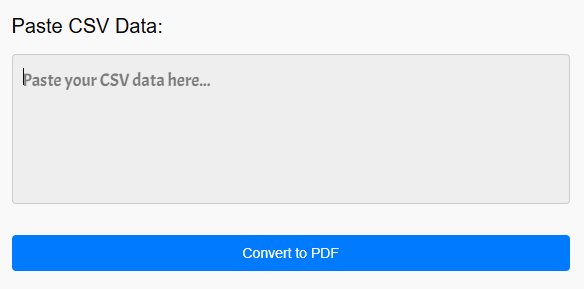 CSV to PDF - convert CSV data into a PDF file.
