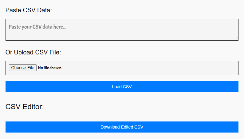 Online CSV  Viewer & Editor