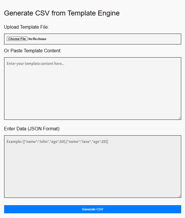 Best Generate From CSV - Template Engine