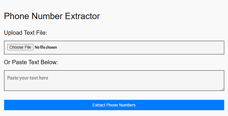 Phone Number Extractor From Text