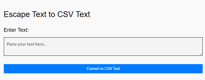 Escape Text to CSV Text