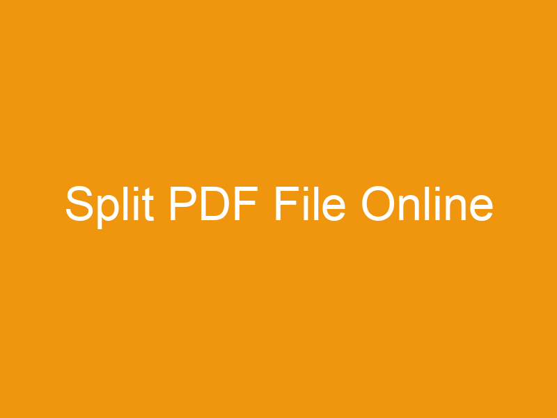 Split PDF File Online